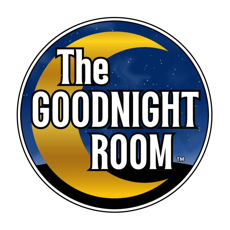 The Goodnight Room Logo - Circular with White and Black Border - with Trademark TM